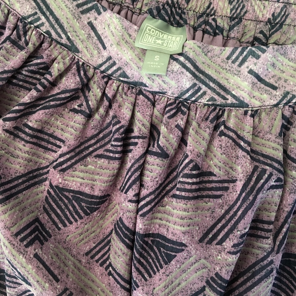 Purple Patterned High-Low skirt - Picture 5 of 5